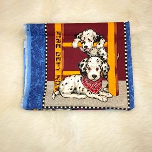 FABRIC Spring Industries Fire Dogs Dalmations 1 panel 35 in. cotton quil…